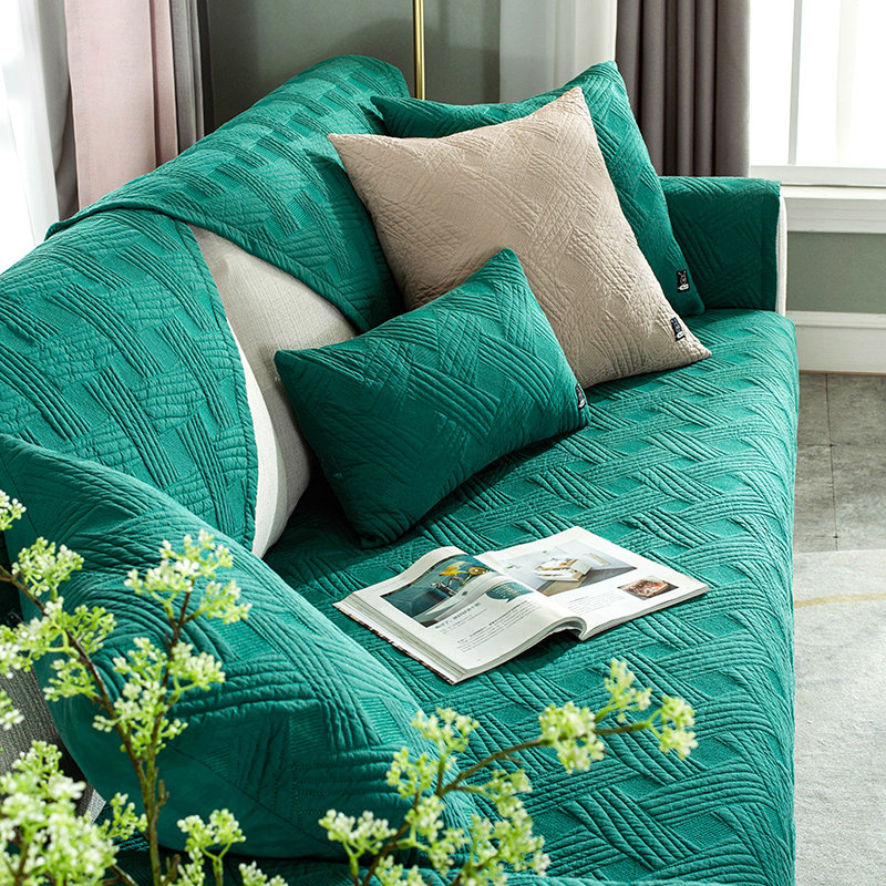 Cotton sofa mat simple four seasons of universal cotton modern Chinese Nordic solid color non-slip particle water wash sofa cushion