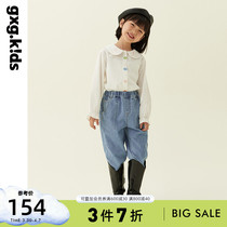 gxgkids childrens clothing childrens shirts 22 spring new pint girls turn over long sleeve blouses 100 lap lining outwear to the bottom