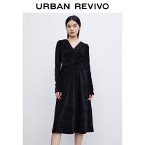 UR new womens vintage midi velvet treasure dress WG48S7AN2003