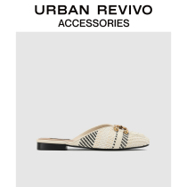 URBAN REVIVO2022 Spring new products Ladies accessories woven Baotou slippers AW11TS4X2000