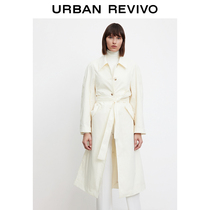 UR2021 autumn and winter new womens fashion temperament thin slit long windbreaker coat coat WU35S1DN2000