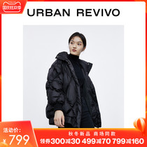UR winter new womens fashion loose high neck zipper down jacket jacket WJ42S1KE2000