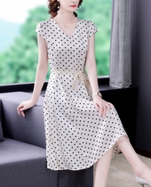 High quality silk dress dress summer new socialite temperament evening dress silky fabric beautiful skirt thin