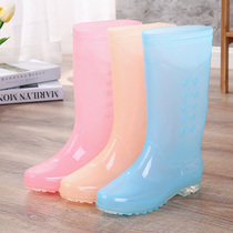 New waterproof rain shoes and boots ladies winter plus velvet padded fashion outside wear non-slip inner Dan with cotton sleeve medium high cylinder