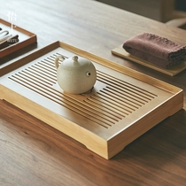 Tea tray simple Japanese tea set household tea sea living room water storage type dry bubble solid wood simple small tea table simple tray