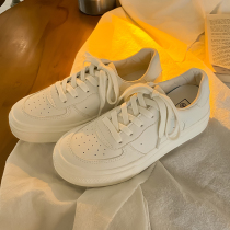 Sugar small sugar leather face small white shoes women 2021 new autumn wild casual niche design street shoes ins tide