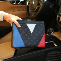 Hong Kong Net Red large-capacity Business Mens clutch red white and blue casual Joker printing clutch bag bag money