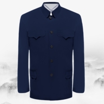 Summer thin single-layer middle-aged and elderly Chinese tunic mens old mens Zhongshan suit jacket grandfathers fathers military casual uniform