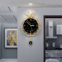 Nordic clock wall clock living room modern simple atmospheric wall watch silent decoration wall fashion home light luxury clock