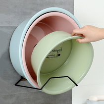 Punch-free wrought iron washbasin rack bathroom wall hanging rack bathroom strong adhesive hook kitchen hook storage rack