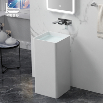 Karen Nasha artificial stone pillar basin household square black wash basin integrated floor standing Basin