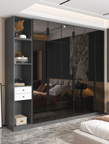 Wardrobe home bedroom simple modern glass door custom cloakroom cabinet combination wardrobe small apartment
