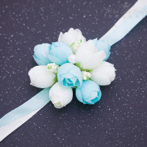 Bride wrist flower sister group dance tie-up hand flower wedding wedding Pearl Flower bridesmaid wedding photo studio hand flower