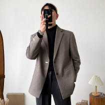 Autumn and winter youth woolen cloth small suit men slim suit Korean trend handsome casual thick suit woolen jacket