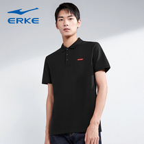 Hon Stark clothes short sleeve male summer blouse with turtleneck T-shirt speed dry sport pure black men POLO shirt