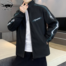 Crocodile Spring Stand Collar Jacket Mens Black Sportswear 2022 New Trend Loose Jacket Mens Spring And Autumn