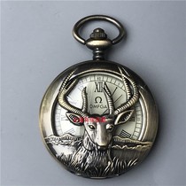 Antique pocket watch flip chain Republic of China vintage watch ancient clockwork mechanical watch retro decorative pendant copper watch