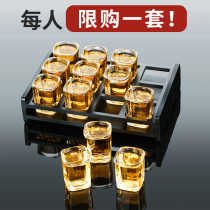 Green Apple glass white wine cup set 6 spirits cups 12 trays Household Western wine glasses Small mouthful cup