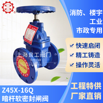 Shanghai Lianggong valve dark Rod elastic seat seal valve Z45X-16Q soft seal tap water DN50 65 100