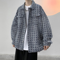 Small fragrance jacket mens spring new loose trend fashion brand American coat Korean version of the versatile woven plaid top