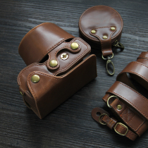 Suitable for Sony ZV-E10L camera bag vintage leather case one shoulder zve10 leather half set base