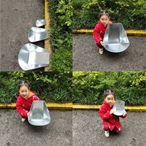 Thickened dustpan dustpan bucket shovel stainless steel iron pure handmade garbage millet wheat corn iron fixing