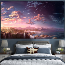 Clouds sunset landscape background cloth ins hanging cloth bedroom background wall cloth bedside decoration rental house simple tapestry