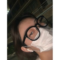 AboutNew retro pan-pan with black round glasses frame urchin adult black thick border glasses female