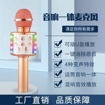 ws858l microphone audio integrated condenser microphone mobile phone universal k song treasure wireless bluetooth childrens card customization