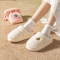 Cotton slippers women ins tide autumn and winter 2021 new warm home Baotou dormitory plush net red slippers women