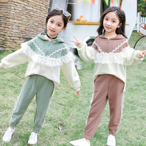Girl Suit Spring Clothing Childrens Trendy Clothes Sportswear CUHK Child Pure Cotton Little Girl Spring Autumn Two Sets Eben