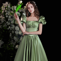 Host Gown Women 2022 New Banquet Air Quality Light Extravaganza High-end Green Evening Dress Superior Sense