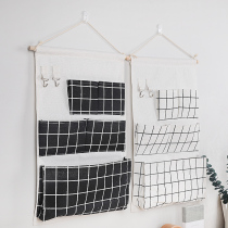 Bedroom essential storage bag Hanging bag wall-mounted wall-mounted shelf Cloth dormitory artifact bag small bag hanging type