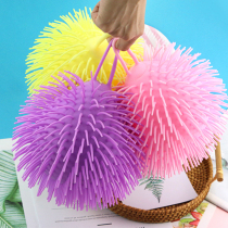 Childrens hedgehog toy Macaron color dense hair thin hair animal head glitter luminous large full hairy hairy ball cartoon