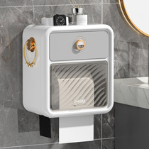 Toilet tissue box punch-free bathroom paper rack wall-mounted waterproof toilet paper roll paper toilet paper rack