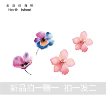 Peach blossom tattoo patch antique watercolor Halo color hipster flower tattoo clavicle tattoo wrist waterproof long-lasting female