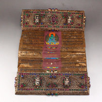 Folk Collection Old Kerch Tibetan silver pinched with jewel jewel warp text