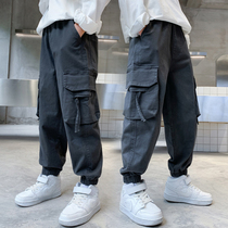 Boys plus velvet pants integrated Spring and Autumn Winter new big childrens pants casual fashion fried street childrens trousers tide