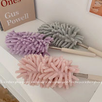 ins simple home macaron color desktop mini feather duster telescopic bending dust cleaning can be removed and washed