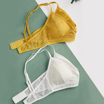 There are Genuine Silk Method Underwear women No steel ring bra Summer ultra-thin small breasted triangular cup Sans silk bra