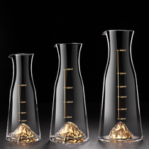 Wine cup liquor dispenser set household high-end gold foil Jinshan liquor cup spirits cup mouthful cup bamboo rack wine set