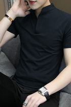 Fog Beth joint black Polo shirt mens short-sleeved cotton loose-fitting stand-up collar Slim trend casual half-sleeve T-shirt