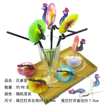 98 boxes of disposable peacock sign animal fruit sign cake cocktail decoration toothpick fruit fork wine sign