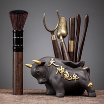 Tea set wooden tea clip tea knife tweezers spare parts simple tea ceremony 6 gentleman ebony tea making tools