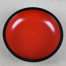 O Japan lacquerware Japanese wheel island coated wood tyre lacquered pelvis Inner Zhu red large lacquer bottom black lacquered outer tortoise