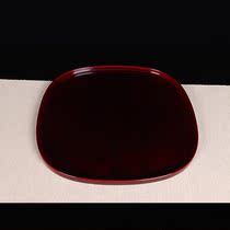 Z Japanese lacquerware Japanese rounded corners of four square lacquer trays