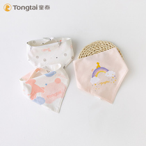 Child Thai Spit Towel Baby Pure Cotton Walled Mouth Spring Summer Newborns Headscarf Children Baby Triangle Towel Wash face towels