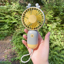 Handheld small fan USB charging mini portable student dormitory mute big wind portable small fan