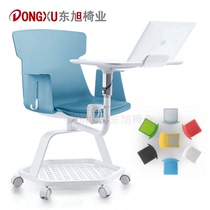 Blue multi-functional creative table and chair integrated training chair with table board Conference chair Storage splicing armrest discussion chair