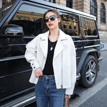 2021 spring and autumn casual leather jacket women loose lapel large size jacket BF fan car clothes PU leather jacket tide brand